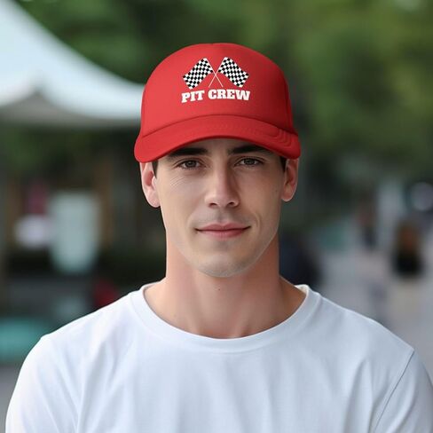 Racing Pit Crew Hat Funny Gift Baseball Cap for Men Women Red in Saudi Arabia