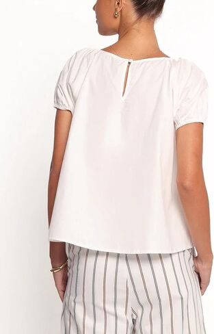 Zontroldy Women's Summer Cotton Blouses Tops Pleated Short Sleeve Crewneck Casual Babydoll Shirts in Saudi Arabia