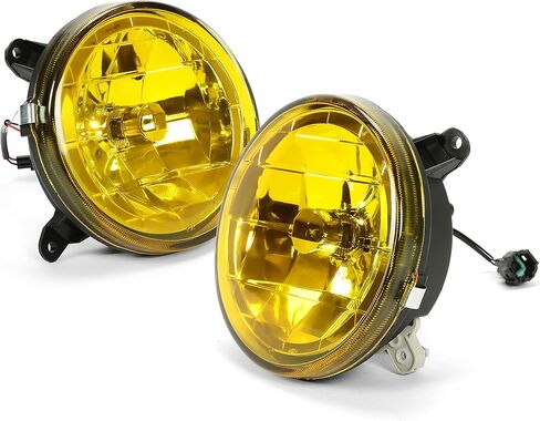 HECASA Pair Yellow Glass Fog Lights Lamps Compatible with 2002-2003 SUBARU IMPREZA RS/WRX With Halogen bulbs Replacement for SU2592106 84501FE090 SU2593106 84501FE080 in Saudi Arabia