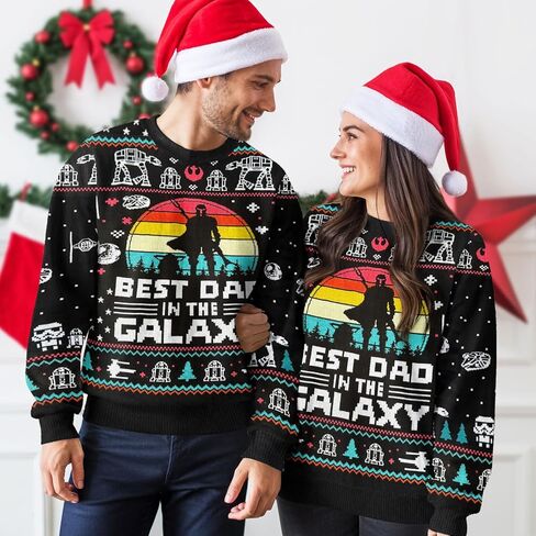 Funny Ugly Christmas Sweater, Unisex Crewneck Sweater 2024, Novelty Ugly Sweater for Men Women, Gifts for Christmas in Kuwait