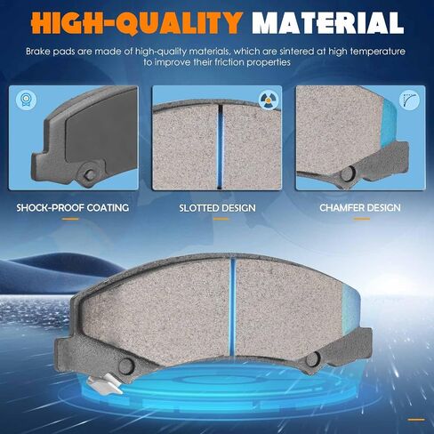 4PCS Front Ceramic Brake Pads Compatible with Chevy Impala 2006-2013 Buick Allure 2008-2009 LaCrosse 2008-2009 Lucerne 2006-2011 Cadillac DTS 2006-2011 in Saudi Arabia