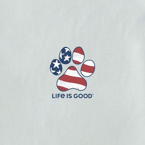 Life is Good. Men's Americana Rescue LS Crusher Tee, Fog Gray, Large in Saudi Arabia