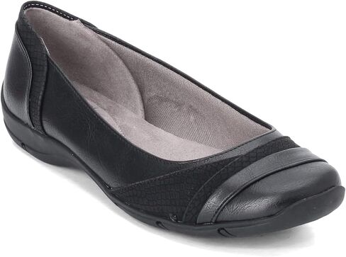 LifeStride Womens Dig Flat, Black, 8 Wide US in Saudi Arabia