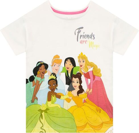 Disney Girls Princess Jasmine, Cinderella, Ariel and Belle T-Shirt Kids Short Sleeve Top Daywear for Kids in Saudi Arabia