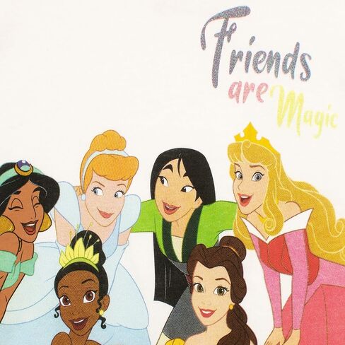 Disney Girls Princess Jasmine, Cinderella, Ariel and Belle T-Shirt Kids Short Sleeve Top Daywear for Kids in Saudi Arabia