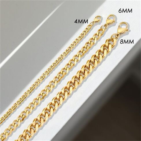Cuban Chain Gold Bracelets for Women Waterproof 14K Gold Plated Jewelry for Women Trendy Thin Dainty Stainless Steels Chain Bracelet Classic Fashion Accessories Gifts for Womens in Saudi Arabia