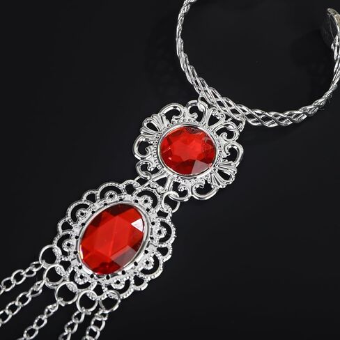 YERTTER Boho Bracelets Inlaid with Red Crystal Women Belly Dance Gypsy Egyptian Bracelet with Finger Nails Halloween Costume for Women in Saudi Arabia