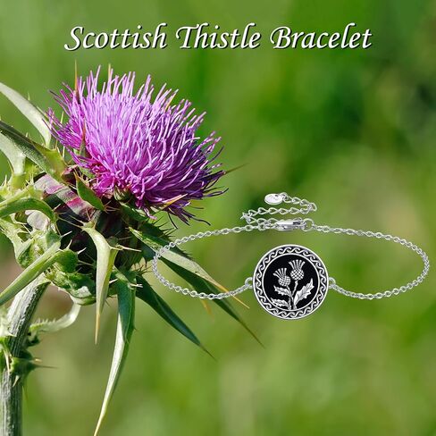 URONE Black Rose/Sunflower/Scottish Thistle/Angel Bracelet 925 Sterling Silver Gothic Jewelry Gifts for Women in Saudi Arabia