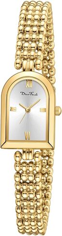 Diaofendi Petite Arch Gold Women’s Watch, Elegant Waterproof Ladies Watch with Japanese Quartz Movement, Adjustable Strap with Fit Tool in Saudi Arabia
