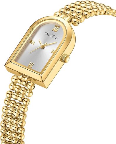 Diaofendi Petite Arch Gold Women’s Watch, Elegant Waterproof Ladies Watch with Japanese Quartz Movement, Adjustable Strap with Fit Tool in Saudi Arabia