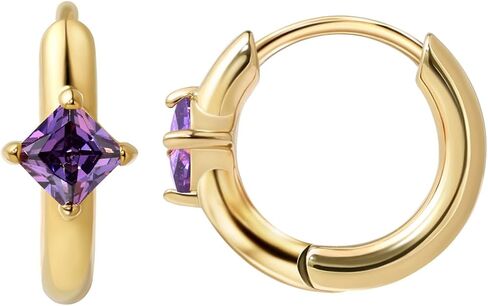 FANSING Birthstone Hoop Earrings for Women Lightweight 316L Surgical Steel Huggie Earrings in Saudi Arabia