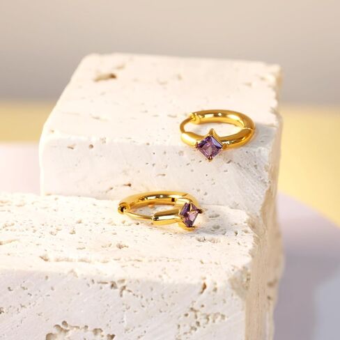 FANSING Birthstone Hoop Earrings for Women Lightweight 316L Surgical Steel Huggie Earrings in Saudi Arabia