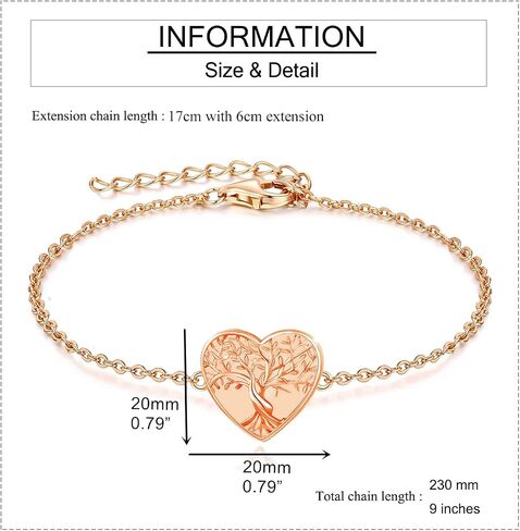RIPFEVURN Heart Tree of Life Cremation Jewelry Urn Bracelet for Ashes for Women Memorial Ashes Keepsake Link Bracelet in Saudi Arabia