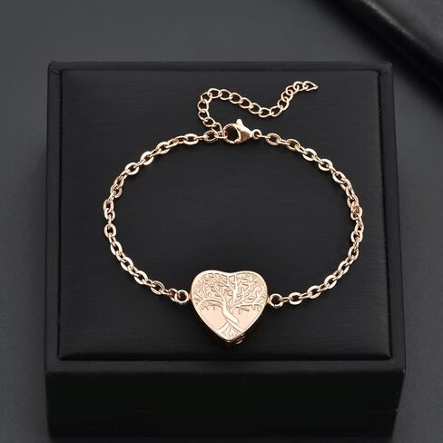 RIPFEVURN Heart Tree of Life Cremation Jewelry Urn Bracelet for Ashes for Women Memorial Ashes Keepsake Link Bracelet in Saudi Arabia