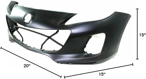 FitParts متوافق مع غطاء المصد الأمامي 2012-2013 Mazda 3 S i GT GX GS Sedan Hatchback 12 13. جديد، مُجهز وجاهز للطلاء. مع فتحات مصابيح الضباب. بدون مستشعر مساعد ركن السيارة. in Saudi Arabia