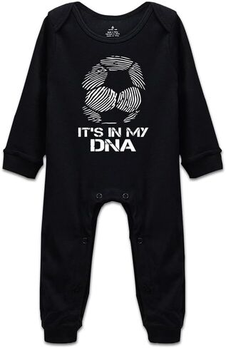 DOQOSESHY Soccer Its in My DNA Baby Climbing Short Sleeve Outfit Long Sleeve Romper in Saudi Arabia