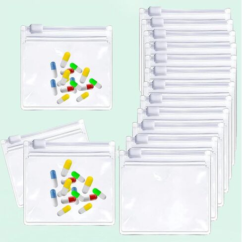 12PCS Pill Pouch Bags Zipper Pill Bag Set Reusable Pill Bag Clear Plastic Pill Bag Self-Sealing Travel Medicine Storage Bag with Sliding Lock for Pills and Small Items EVA Medicine Bag in Saudi Arabia