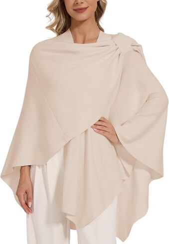 Women's Crossover Shawl Wraps Open Front Poncho Cape Elegant Loop Shawls Travel Shawls for Fall Winter in Saudi Arabia