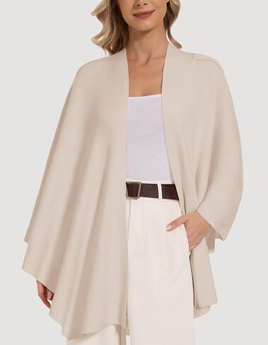 Women's Crossover Shawl Wraps Open Front Poncho Cape Elegant Loop Shawls Travel Shawls for Fall Winter in Saudi Arabia
