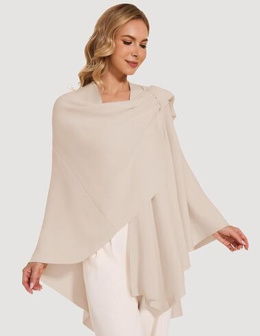 Women's Crossover Shawl Wraps Open Front Poncho Cape Elegant Loop Shawls Travel Shawls for Fall Winter in Saudi Arabia