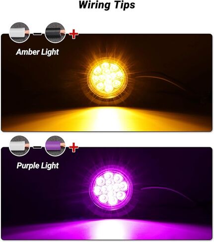 2.5" Round 13LEDs Marker Light Dual Revolution Amber Side Marker Fender Lights to White Auxiliary Lights for Trailer Truck 12V IP67 Waterproof 10Pcs in Kuwait