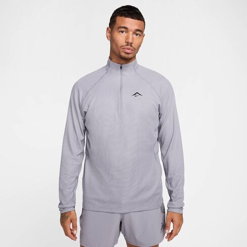 قميص Nike Trail Dri-FIT 1/2-Zip للرجال (FV9994-078، رمادي/أسود) in Saudi Arabia
