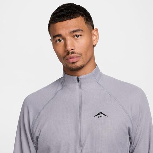 قميص Nike Trail Dri-FIT 1/2-Zip للرجال (FV9994-078، رمادي/أسود) in Saudi Arabia