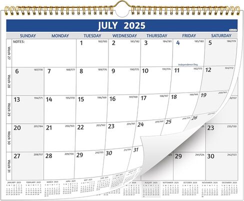 2025-2026 Wall Calendar - Jul. 2025 –Dec. 2026, 18 Months Calendar 2025-2026, 14.57 x 11.42 In, 2026 Calendar, Monthly Calendar with Large Blocks, Thick Paper, Holidays, Notes, Great for Planning in Saudi Arabia