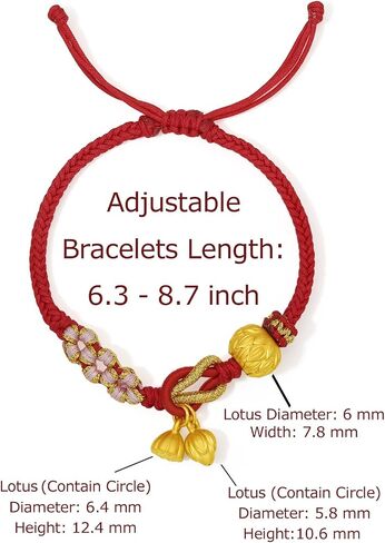 24K Solid Gold Bracelet Flower Ball Real Gold Charm Bracelet Adjustable Jewelry Braided Bracelet for Women Girlfriend in Saudi Arabia