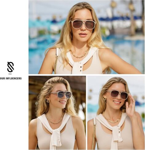 SOJOS Retro Large Aviator Sunglasses for Women Men Classic UV400 Oversized Aviators SJ2315 in Saudi Arabia