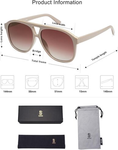SOJOS Retro Large Aviator Sunglasses for Women Men Classic UV400 Oversized Aviators SJ2315 in Saudi Arabia