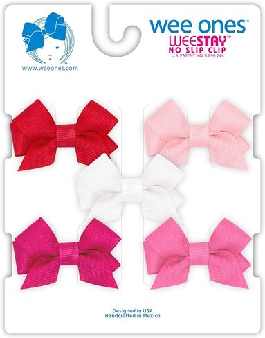 ربطات شعر Wee Ones Baby Girl متعددة الأغراض مكونة من خمسة أقواس شعر صغيرة من الحرير المضلع، موسم ربيع 2023 in Saudi Arabia