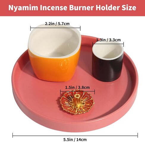 4 in 1 Incense Holder, 5.5" Ceramic Palo Santo Stick Holder, Sage Holder for Burning, Sage Incense Burner for Meditation Yoga Room and Home Decor in Saudi Arabia