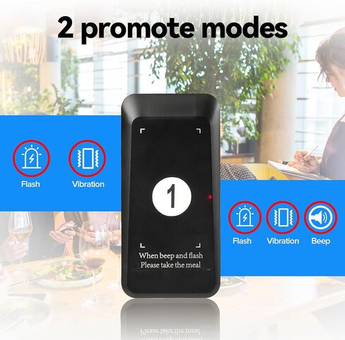Retekess TD157P Restaurant Pager System, Queue Waiting Buzzers, Guest Pocket Pagers Set with Vibration, Flashing and Buzzer, 24 Beepers for Food Court in Kuwait