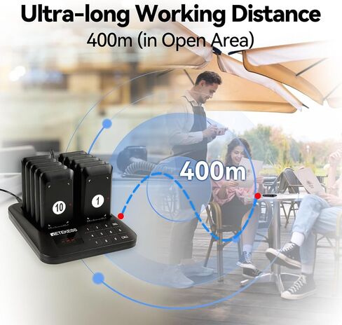 Retekess TD157P Restaurant Pager System, Queue Waiting Buzzers, Guest Pocket Pagers Set with Vibration, Flashing and Buzzer, 24 Beepers for Food Court in Kuwait