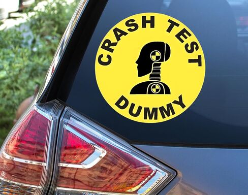 eDesign 2-Pack Crash Test Dummy ملصق مائي من الفينيل - 4 بوصات - ملصق Crash Dummy لسيارة شاحنة فان نافذة ممتص الصدمات للكمبيوتر المحمول والكمبيوتر اللوحي وزجاجة مياه وأي سطح أملس in Saudi Arabia