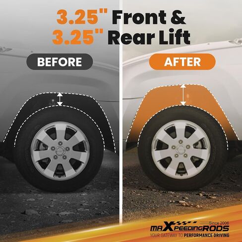 مجموعة رفع maxpeedingrods 3.25 بوصة مع صدمات لسيارة جيب رانجلر JK ذات 4 أبواب 2007-2018، فواصل زنبركية لرفع التعليق + قضيب تأرجح ممتد in Saudi Arabia