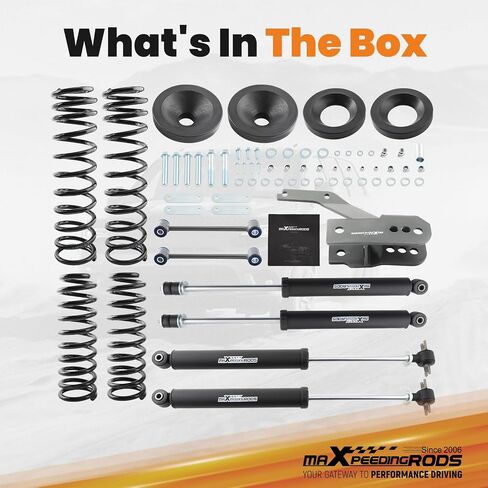 مجموعة رفع maxpeedingrods 3.25 بوصة مع صدمات لسيارة جيب رانجلر JK ذات 4 أبواب 2007-2018، فواصل زنبركية لرفع التعليق + قضيب تأرجح ممتد in Saudi Arabia