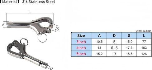Openable Pelican Hooks Shackle, 316 Stainless Steel Quick Release Hand Rail Guardrails Sup Wire Rope Terminals Board Quick Release Hook Accessories in Saudi Arabia