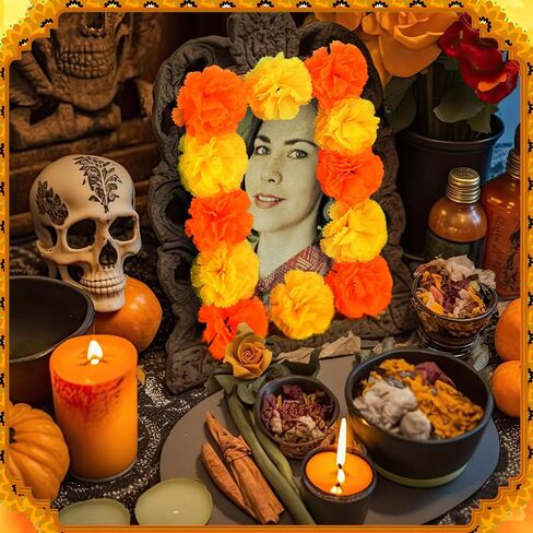 6 مجموعة إطار صورة Dia De Muertos لـ Ofrenda Altar Day of the Dead 4x6 خشبي ثلاثي الأبعاد زهور القطيفة إطارات صور ديكورات لديكور Dia De Los Muertos Altar in Kuwait