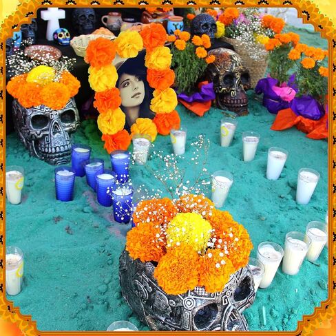 6 مجموعة إطار صورة Dia De Muertos لـ Ofrenda Altar Day of the Dead 4x6 خشبي ثلاثي الأبعاد زهور القطيفة إطارات صور ديكورات لديكور Dia De Los Muertos Altar in Kuwait