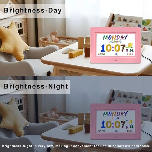 SSYA Digital Calendar, Kids Digital Clock, 20 Alarms Custom Reminders, Auto DST, Large Clear Display, Alarm Clocks for Bedrooms & Kids, Easy to Use for Kids. (Pike, 7 inch) in Saudi Arabia