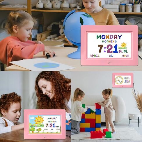 SSYA Digital Calendar, Kids Digital Clock, 20 Alarms Custom Reminders, Auto DST, Large Clear Display, Alarm Clocks for Bedrooms & Kids, Easy to Use for Kids. (Pike, 7 inch) in Saudi Arabia