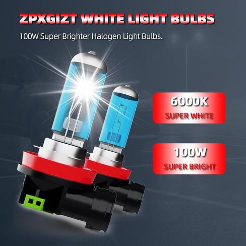 Light Bulbs Fit For Ford Fiesta 2014-2018, H1 H11 High Low Beam High Performance Halogen Headlight Bulb Combo, 6000K White Light, Pack of 4 in Saudi Arabia