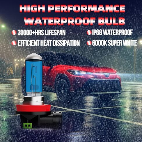 Light Bulbs Fit For Ford Fiesta 2014-2018, H1 H11 High Low Beam High Performance Halogen Headlight Bulb Combo, 6000K White Light, Pack of 4 in Saudi Arabia
