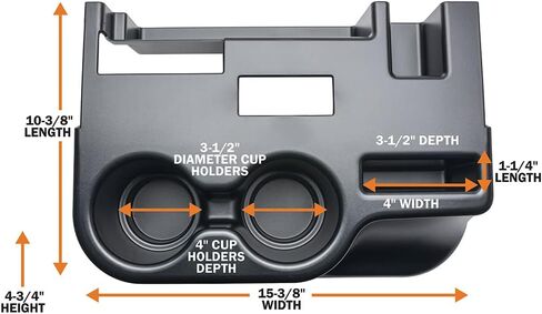 GlowShift Cup Holder Add-On Center Console Attachment Compatible with Dodge Ram 1500 2500 3500 Cummins 1998-2002 - ABS Plastic - Easy Installation - No Factory Modifications Required in Saudi Arabia