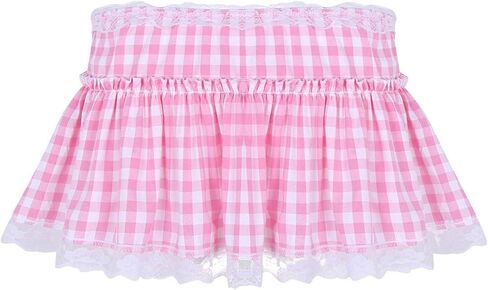 المرأة منقوشة الدانتيل تنورة صغيرة كشكش مطوي الجنية الأميرة مثير منخفضة الارتفاع القماش القطني ألف خط سيسي تنورة قصيرة in Kuwait