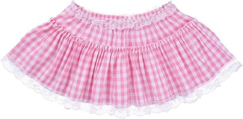 المرأة منقوشة الدانتيل تنورة صغيرة كشكش مطوي الجنية الأميرة مثير منخفضة الارتفاع القماش القطني ألف خط سيسي تنورة قصيرة in Kuwait