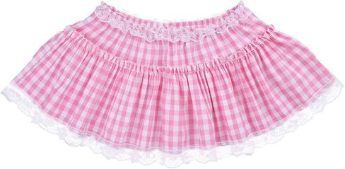 المرأة منقوشة الدانتيل تنورة صغيرة كشكش مطوي الجنية الأميرة مثير منخفضة الارتفاع القماش القطني ألف خط سيسي تنورة قصيرة in Kuwait