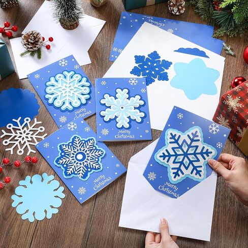 Dispowreath 24 قطعة من مجموعات صنع بطاقات عيد الميلاد DIY مع الأظرف DIY حرفة عيد الميلاد اصنع بطاقات المعايدة الخاصة بك سانتا كلوز لوازم صنع العطلات DIY عيد الميلاد المجيد ديكور الحفلات المفضلة in Saudi Arabia